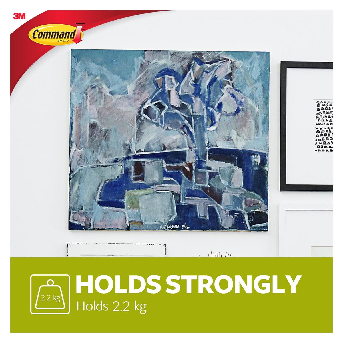 3M Command Large Canvas Hanger White 1 Hook with 2 Adhesive Strips 1.3kg Holding Power - Image 8
