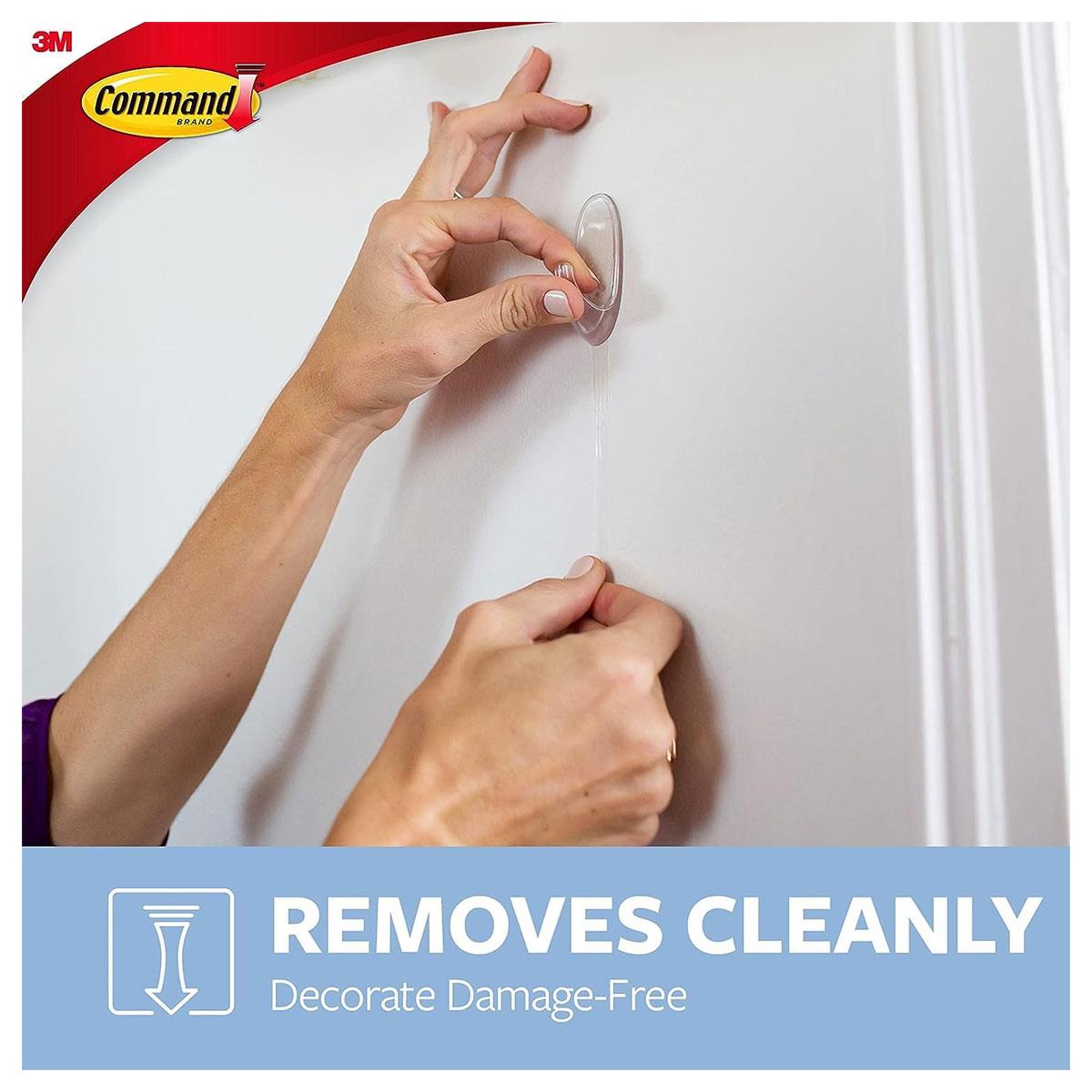 3M Command Hooks with Strips Large 1 Hook and 2 Large Strips 1.8 kg Holding Power Clear/Transparent - Image 7