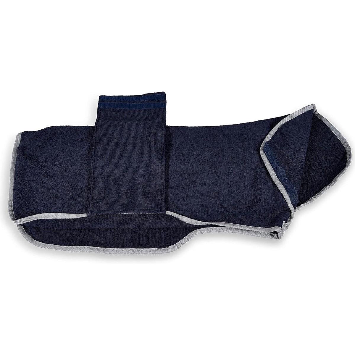 Petface Microfibre Dog Drying Robe Outdoor Paws Large 60cm Navy Blue Lightweight Absorbent - Image 4