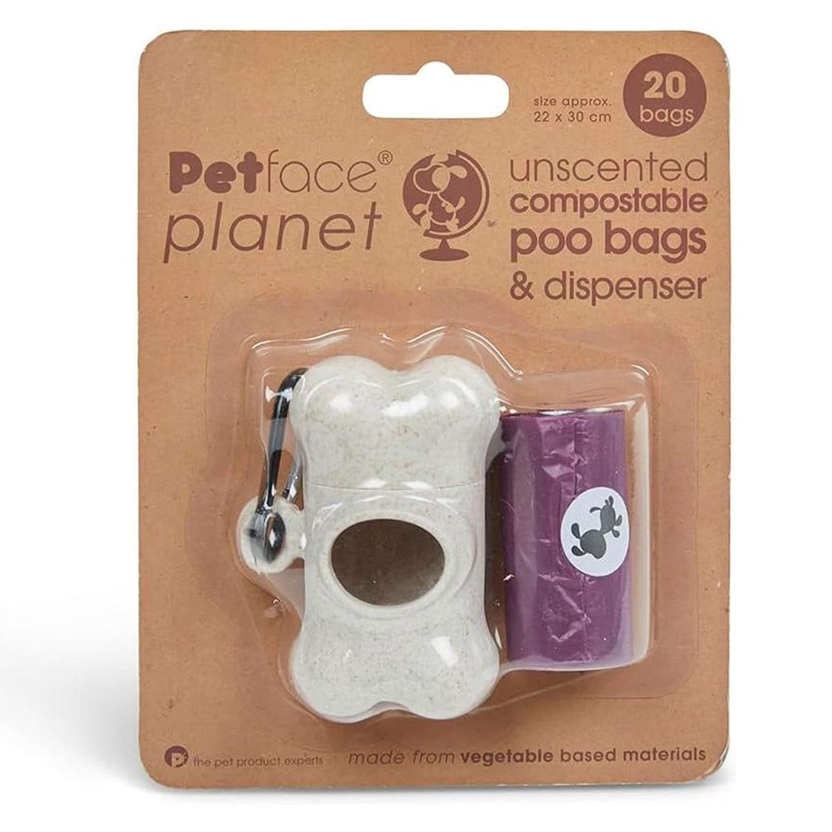 Petface Compostable Dog Poop Bag Dispenser with 20 Bags Eco-Friendly PLA Unscented Green Pack of 1 - Image 3