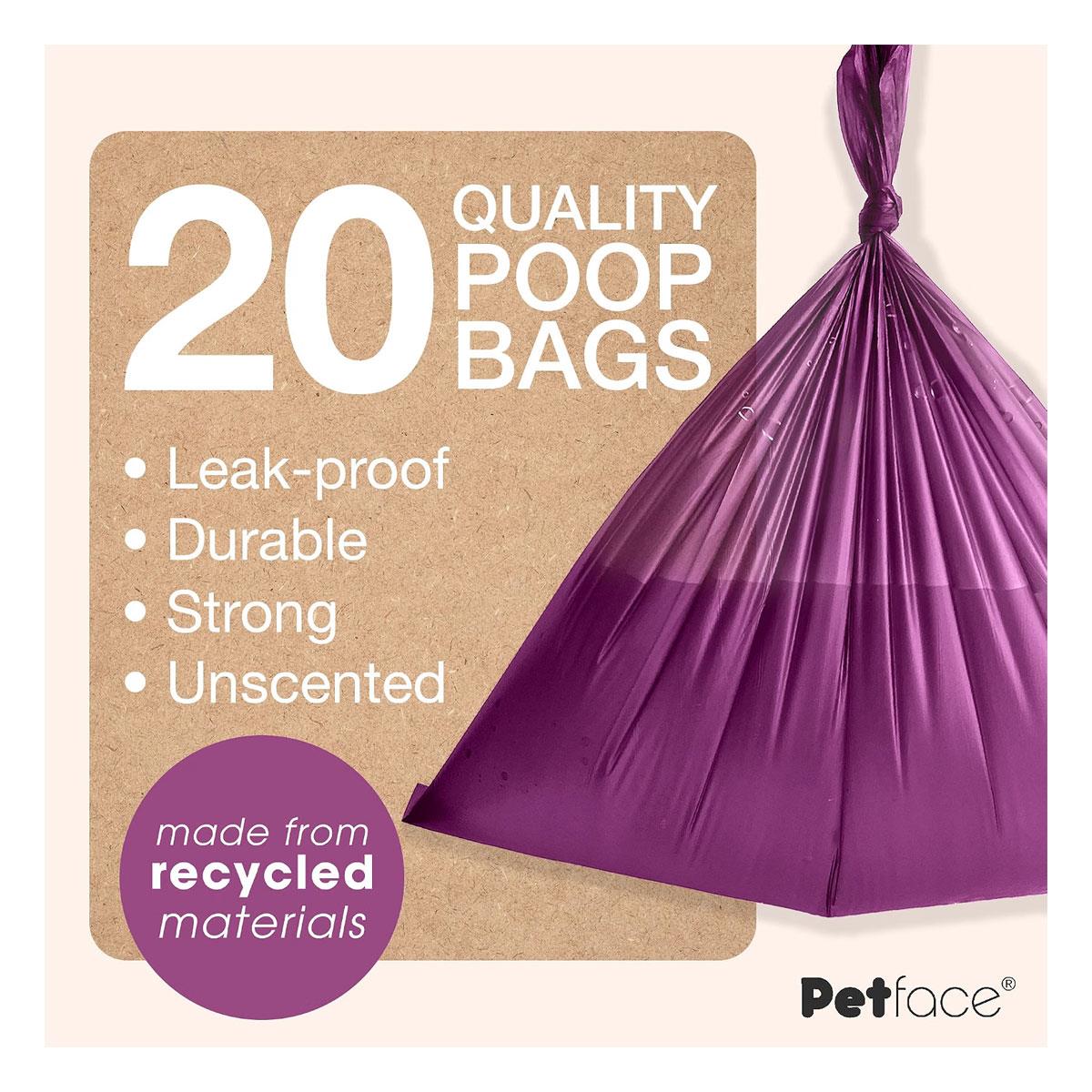 Petface Compostable Dog Poop Bag Dispenser with 20 Bags Eco-Friendly PLA Unscented Green Pack of 1 - Image 4