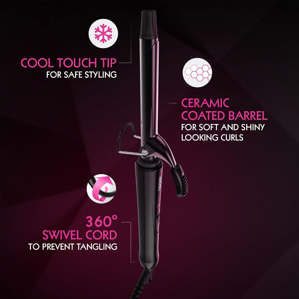 Wahl Ceramic 19mm Curling Tong - Black Corded Hair Styler for Defined Curls & Spirals - Image 2