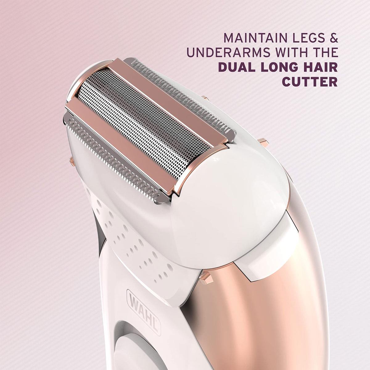 Wahl Rechargeable Showerproof Women's Electric Shaver - Pink & White Wet/Dry Travel Foil Razor - Image 4