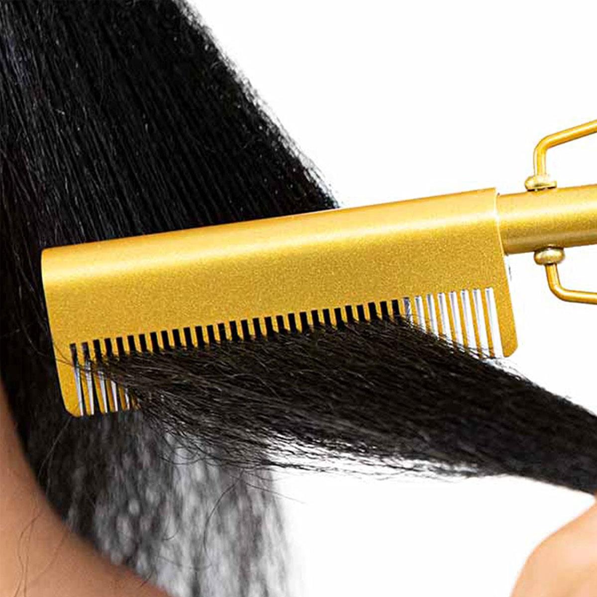 Wahl Electric Straightening Hot Comb for Afro Hair – Ceramic Heated Pick Styler with 200°C Max Heat & 3M Cord Gold - Image 3