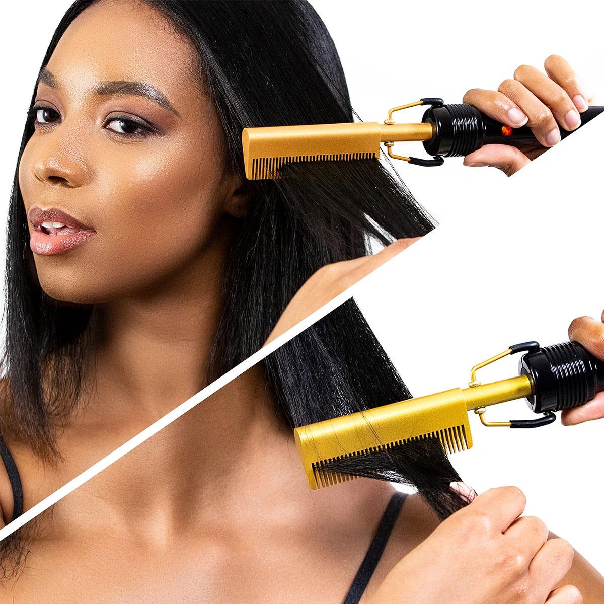Wahl Electric Straightening Hot Comb for Afro Hair – Ceramic Heated Pick Styler with 200°C Max Heat & 3M Cord Gold - Image 5