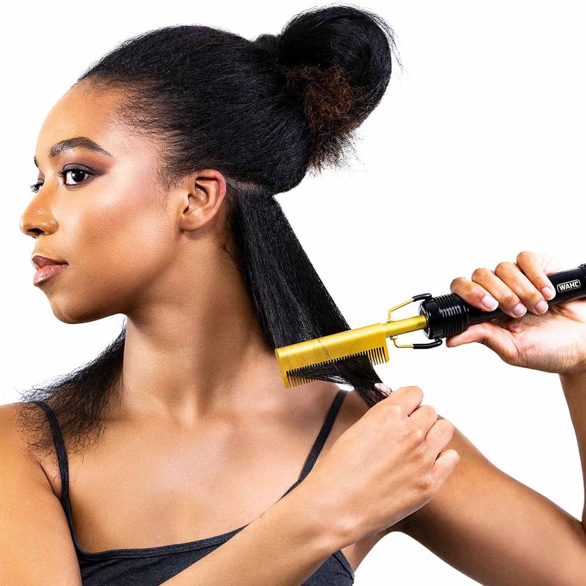 Wahl Electric Straightening Hot Comb for Afro Hair – Ceramic Heated Pick Styler with 200°C Max Heat & 3M Cord Gold - Image 7