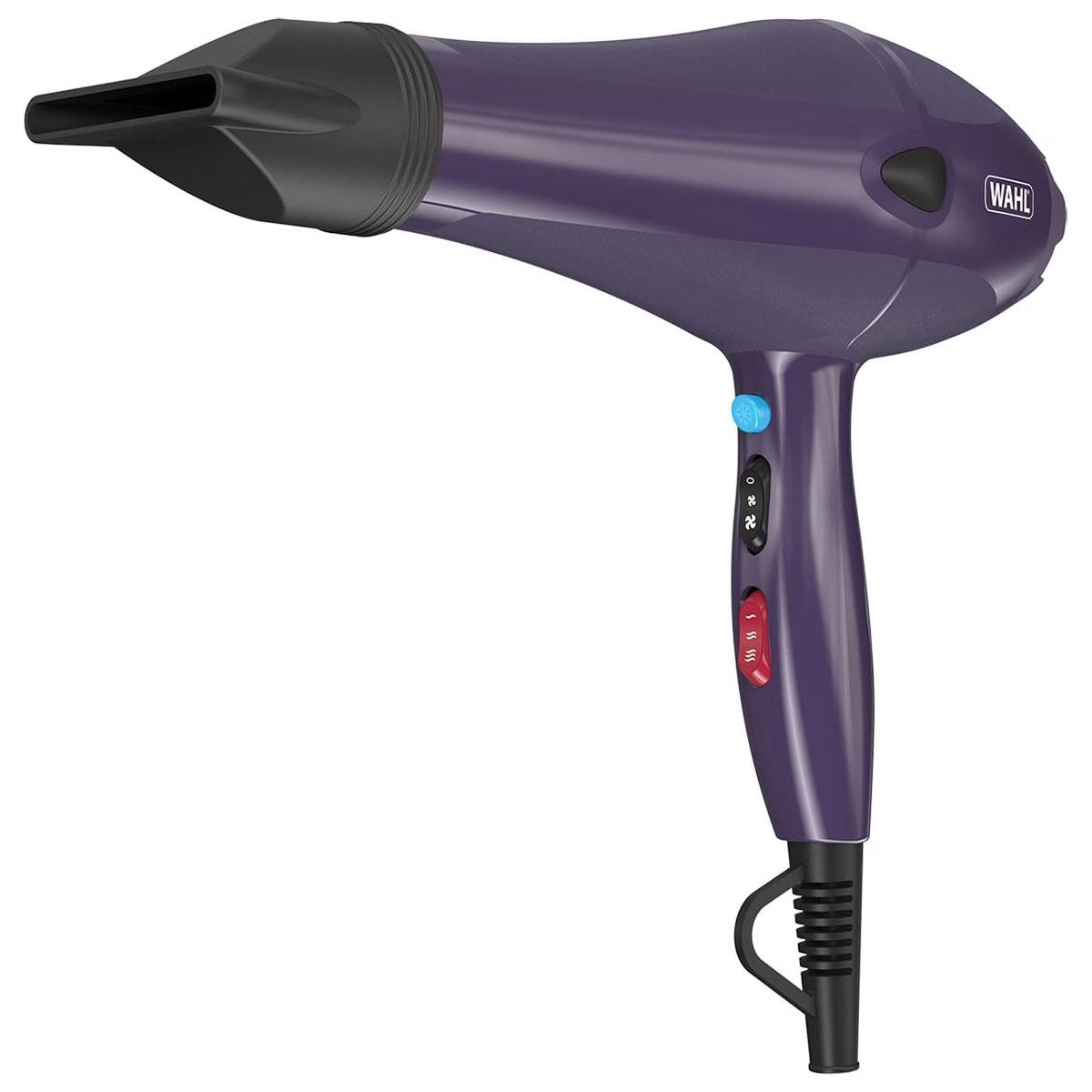 Wahl Ionic Style Hair Dryer Tourmaline Grille 2000W 3 Heat 2 Speed 2 Nozzles 3m Cable Purple - Image 6