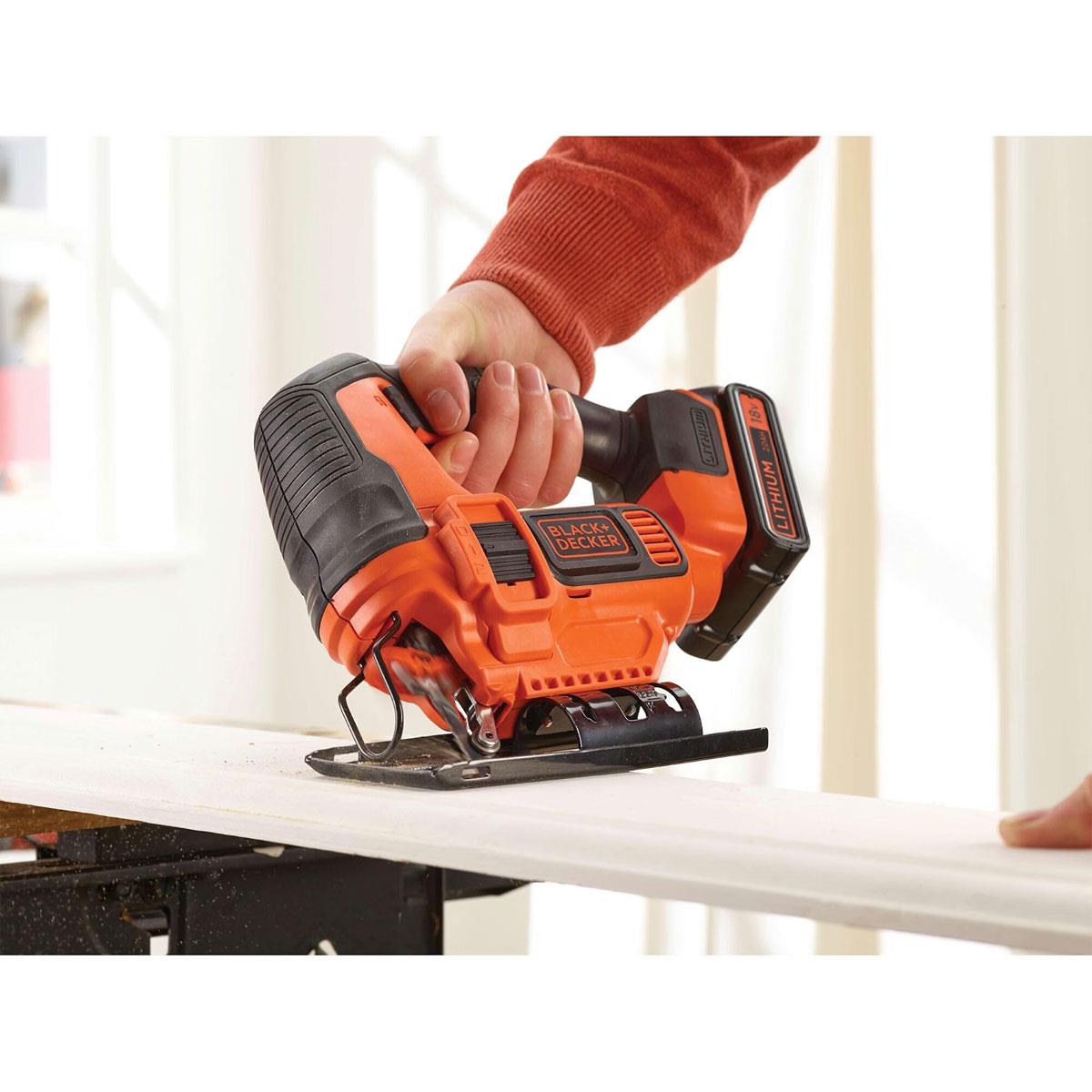 Black & Decker Cordless Pendulum Jigsaw 18V Bare Unit Tool-Free Blade Change Black Orange - Image 4