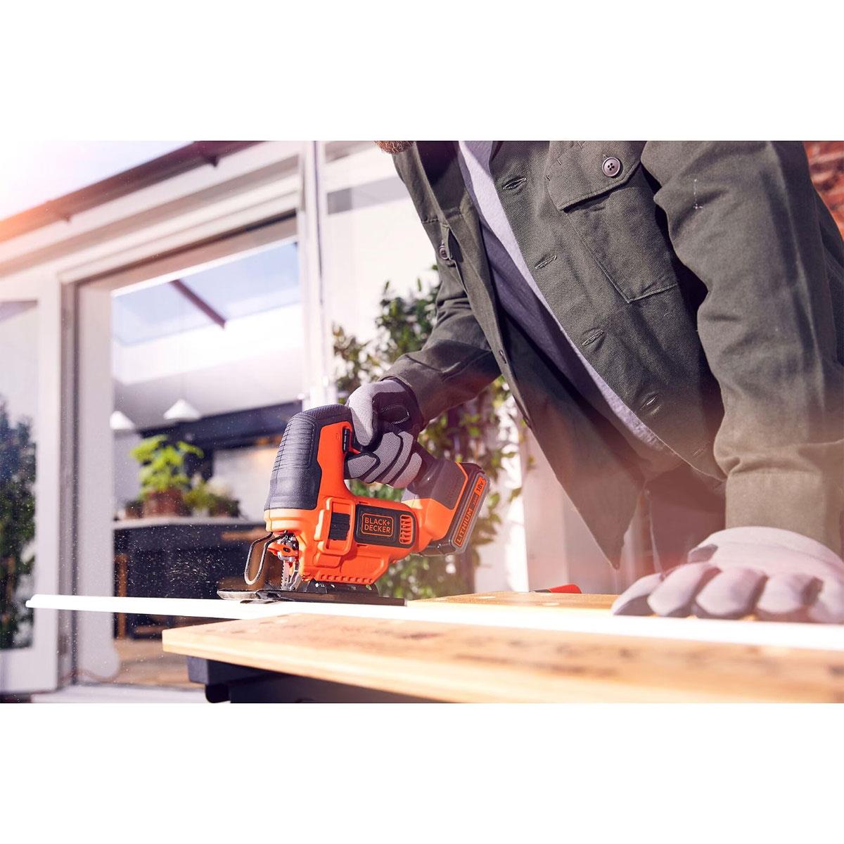 Black & Decker Cordless Pendulum Jigsaw 18V Bare Unit Tool-Free Blade Change Black Orange - Image 5