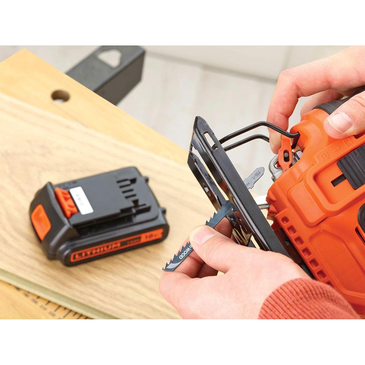 Black & Decker Cordless Pendulum Jigsaw 18V Bare Unit Tool-Free Blade Change Black Orange - Image 6