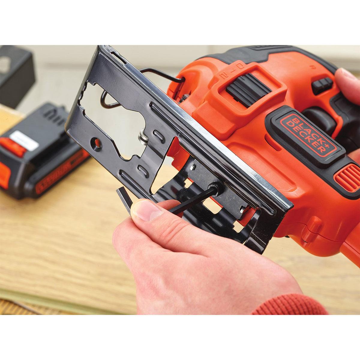 Black & Decker Cordless Pendulum Jigsaw 18V Bare Unit Tool-Free Blade Change Black Orange - Image 7