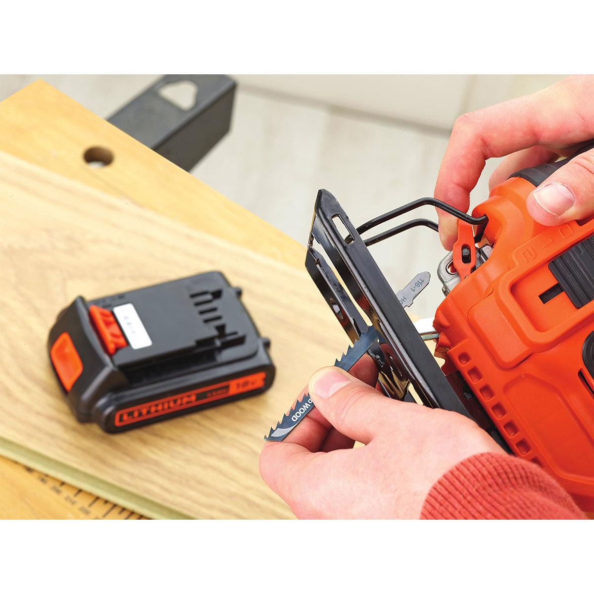 Black & Decker Cordless Pendulum Jigsaw 18V Bare Unit Tool-Free Blade Change Black Orange - Image 8