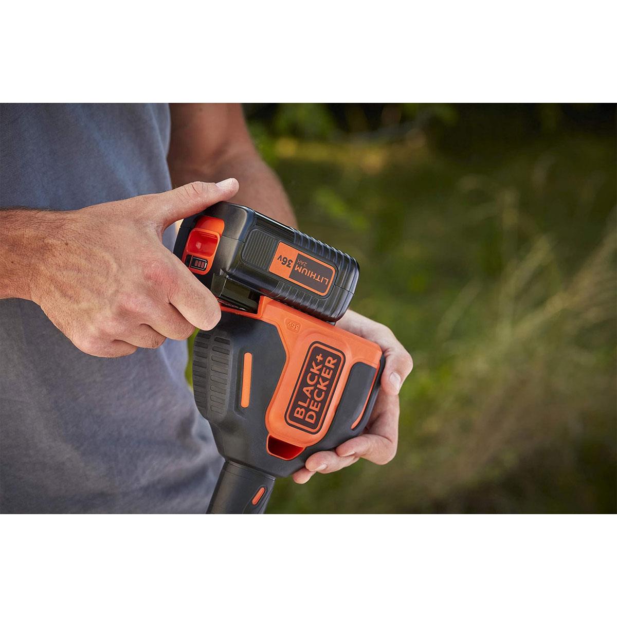 Black & Decker Cordless Grass Strimmer 36V 33cm with 2Ah Battery and Charger Orange - Image 6