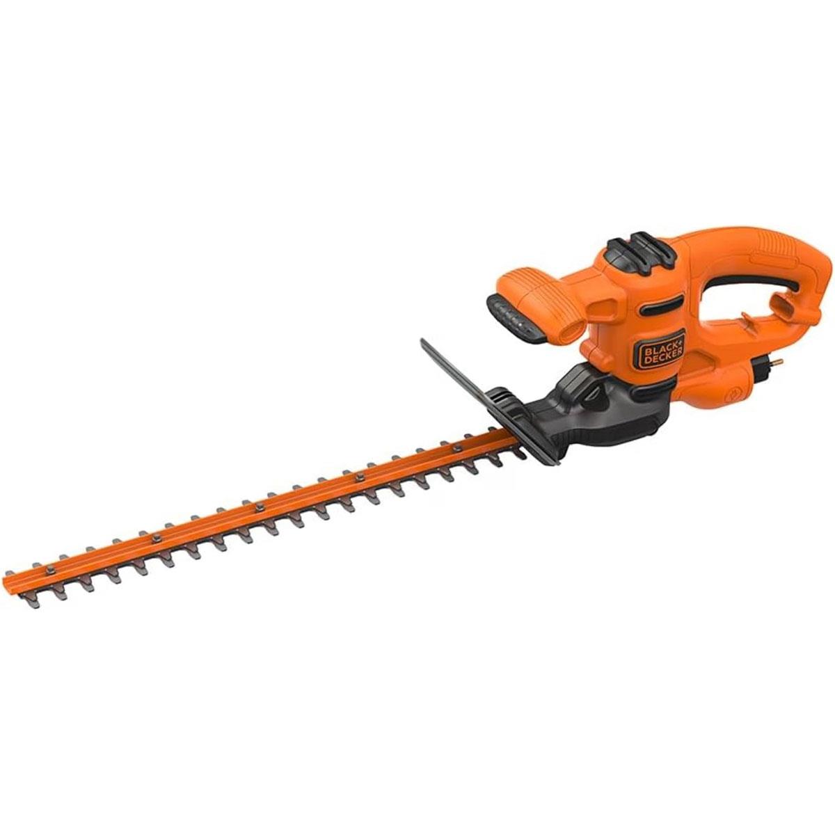 Black & Decker Corded Electric Hedge Trimmer 420W 45cm Alloy Steel Blade 16mm Cutting Capacity Black