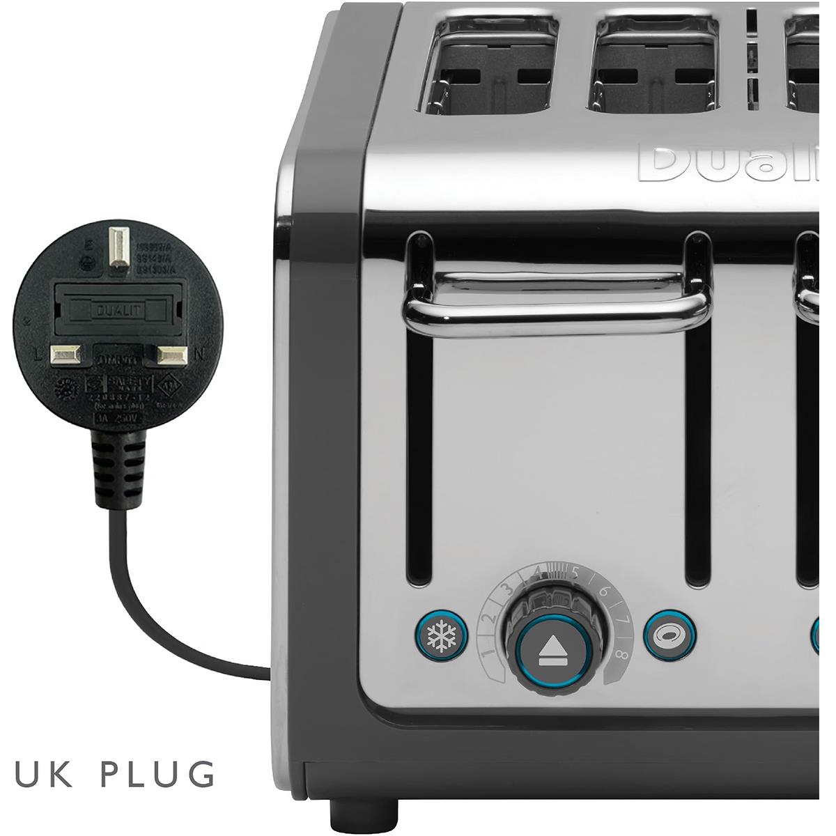 Dualit Architect 4 Slice Toaster Brushed Stainless Steel Grey With Extra Wide Slots And Bagel Function - Image 5