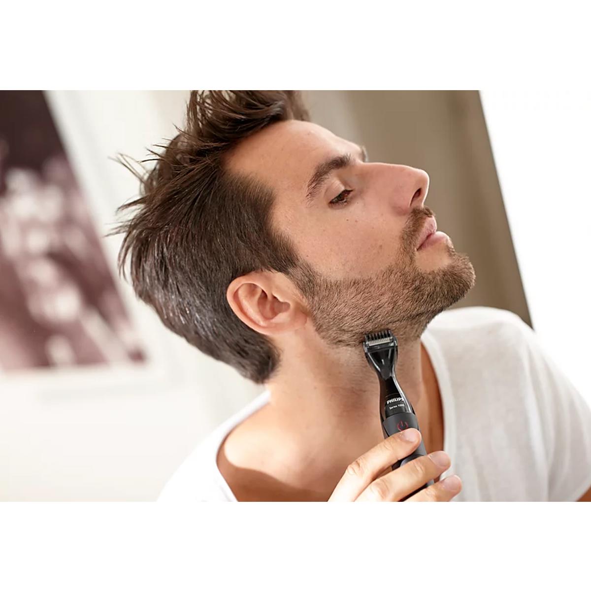 Philips Multigroom Series 1000 Waterproof Detail Beard Styler With DualCut Technology And 3 Precision Click-on Combs Black - Image 2