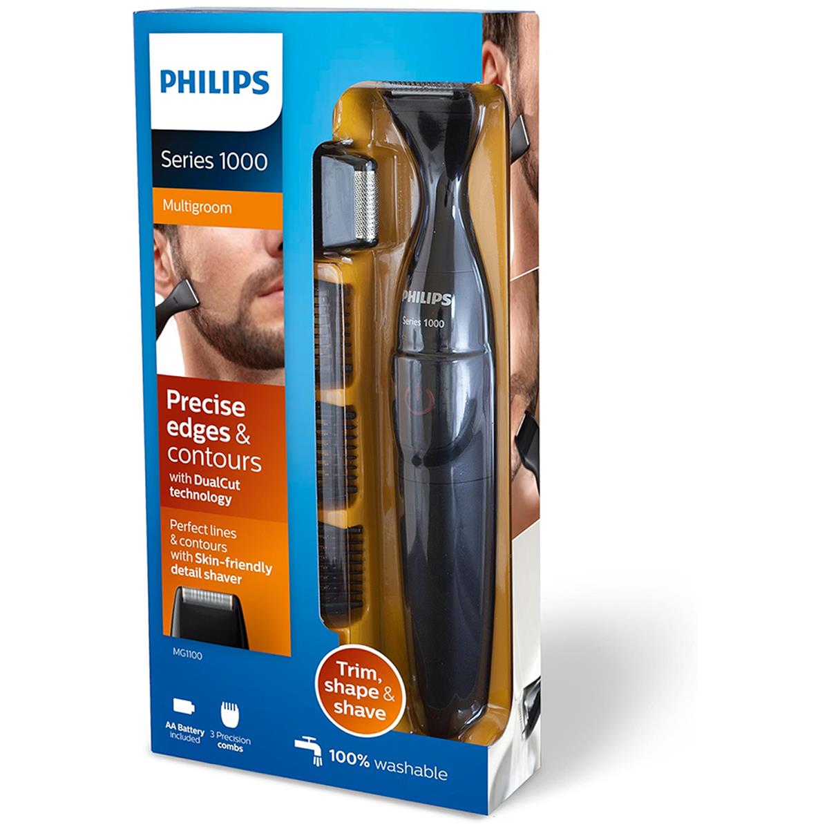 Philips Multigroom Series 1000 Waterproof Detail Beard Styler With DualCut Technology And 3 Precision Click-on Combs Black - Image 10